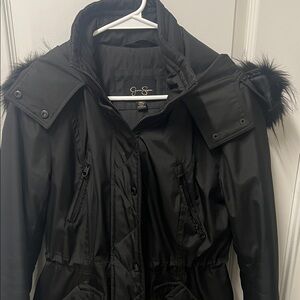 Jessica Simpson Black Ski Jacket with Fur Trim